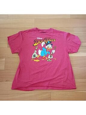 Disney Duck Tales 2xl XXL Short Sleeve Red and Pink Tshirt
